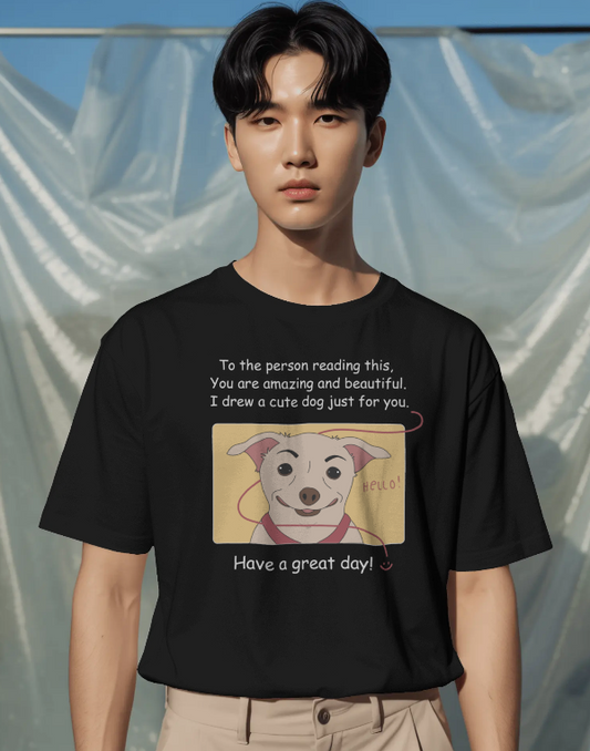 You Are Amazing Cute Dog T-Shirt – Positive Message Graphic Tee