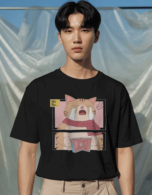 Me Rn No Money Shirt – Funny Broke Cat T-Shirt, Relatable Humor Tee, Budget Struggle Meme Shirt